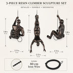 Large Set of 3 Climbing Men Wall Art Decor Sculpture,Nordic Modern Simplicity Decorative Wall Art, Climbing Man Sculptures,Home & Office Climber Gifts