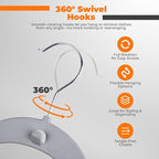 Plastic Hangers 50 Pack, Cascading Slim Space Saving Clothing Hangers with 360° Rotating Hook, Non Slip Clothes Hangers for Sweater Shirt, Heavy Duty Coat Hanger with Inner Hook for Closet, Grey