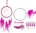 PATIKIL DIY Dream Catcher Kit, Making Dream Catcher Supplies Wall Hanging Handmade Dream Catcher Kits for Beginner Style 3, Rose Red