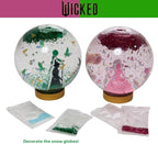 Wicked Snow Globe Kit, DIY Snow Globe, Includes 2 Globes, Glitter, Sequins, Stickers - Elphaba and Glinda