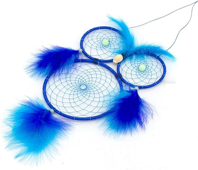 Owl Dream Catcher for Kids, Glow in The Dark Blue Dream Catchers Owl Decor for Home Bedroom Wall Hanging Decorations