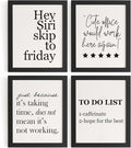 DSHFG Funny Motivational Office Wall Art Decor Prints Set of 4, Black Motivational Wall Decor Trendy Retro Posters for Office Home Decor, 8x10 Unframed