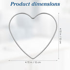 Sewroro 10pcs Heart Shaped Dreamcatcher Rings, Metal Dreamcatcher Hoops for DIY Crafts, Handmade Dress Accessories for Women and Girls, 4. 72 Inch Silver Wire Frames