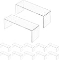 Aminigram 12 Pack Large Acrylic Risers Display Stands,Perfume Organizer Stand, Clear Acrylic Shelf for Show Decor Display, Toys, Cupcake and More(12.4 x 4 x 4.6 inches)
