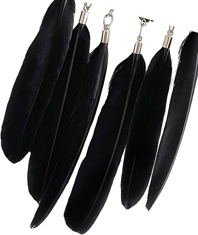 Car Rear View Mirrior Hanging Accessories Black Dream Catcher Small, Crystals Stones Feather Pendant Interior Rearview Mirror Decoration