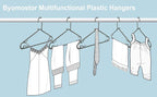 Plastic Hangers 50 Pack, Light Weight Durable Clothes Hangers with Hooks Standard Size G-Shape&Non-Slip Coat Hangers for Everyday Use (Grey)