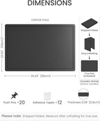 Fluxynara Bulletin Board,35.4" x 23.6" Cork Board Alternative with 12 Safe Removable Adhesive Tabs, Foldable Felt Pin Board for Home Office, Classroom, Bedroom,Entryway for Walls—Black