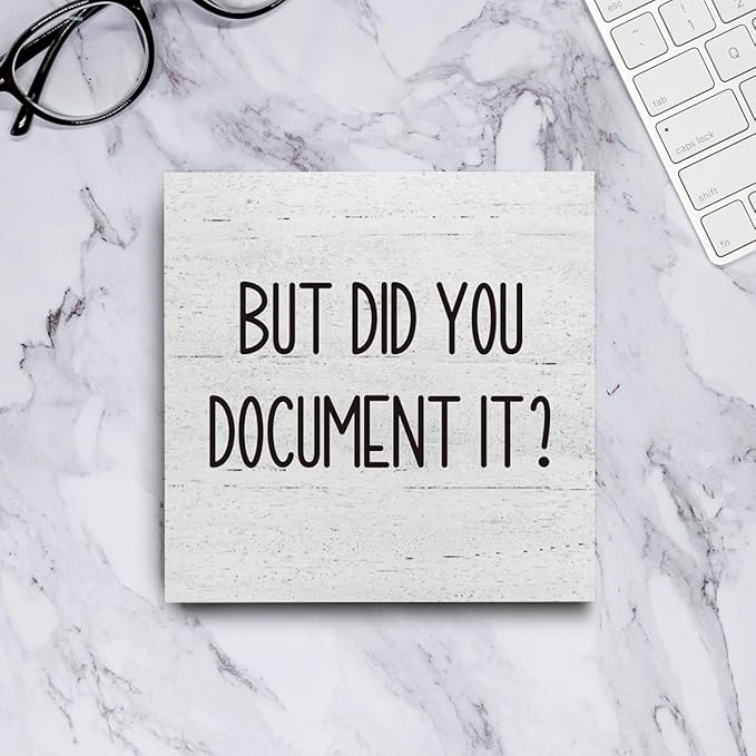 mmiishe Office Decor But Did You Document It Wooden Box Sign Decorative Funny Office Wood Box Sign Home Rustic Farmhouse Office Decor accessories farewell gifts for coworkers 6 x 6 Inches