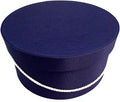 Sarah's Hat Boxes Classic Navy Hat Box – 16.75" x 8.5" (Dia. x Ht.) Handmade in USA – Odorless Non-Toxic Adhesive, Cording Handle – Premium Storage for Hats & Accessories