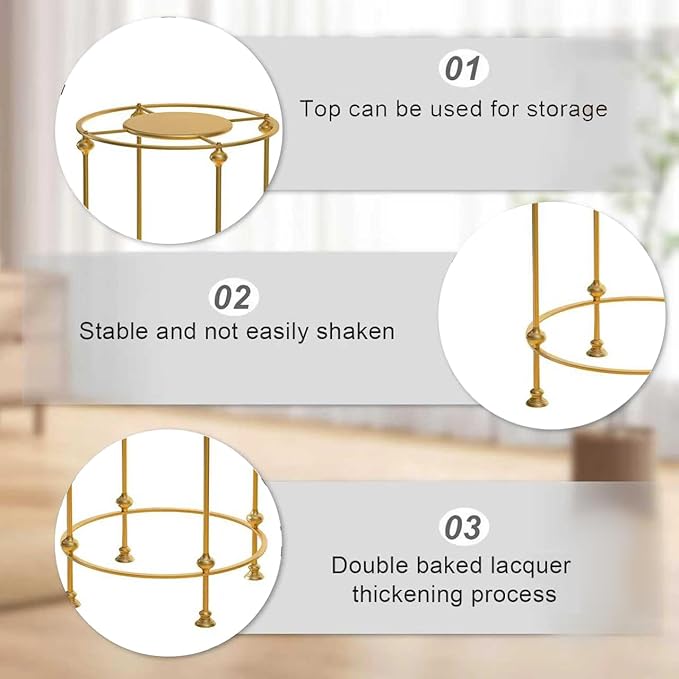 Round Clothes Display Retail Rack, Floor-Standing Heavy-Duty Garment Hanging Rack, Clothing Racks with Topper, Multi-Purpose Clothing Organizer for Boutique Retail Store Laundry Home Gold