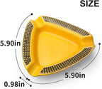 Cigar Ashtray Triangle- Large Rest Outdoor Cigars Ash tray for Patio/Outside/Indoor Ashtray (Yellow)