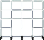 Non-Woven Wardrobe, No Tools Required, Large Capacity, Easy Assembly, Movable, Storage Rack, Waterproof, Dustproof, Stain Resistant, Black, 67.7 x 172 cm (Black, X-Large)