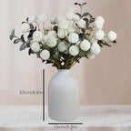 SilkSerenade Large White Matte Flower Vase for Bedroom Kitchen Living Room Table, Contemporary Farmhouse Decorative Arlo Flowers Iron Vases, Rustic Tall Earthy Wabi Sabi Modern Centerpieces Home Decor