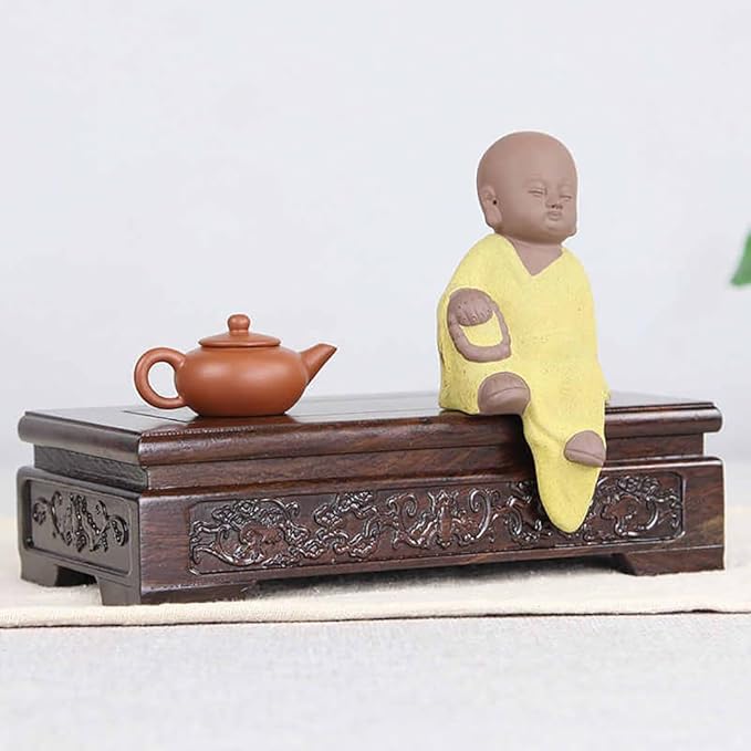 GOLDY&WENDY Asian Indoor Home Decor Base Square Solid Wood Flower Pot Plant Buddha Statue Display Stand Home Decor Pedestal