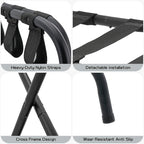 Luggage Rack Set of 2, Suitcase Stand, Luggage Racks for Guest Room, Hotel, Bedroom, Camping, Travel Suitcase Holder, Black Metal Frame, 27.5 x 14.2 x 20.7 Inches