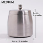 Ashtray with Lid for Cigarette, Stainless Steel Smokeless Odorless Windproof Ashtrays for Home Office Tabletop Outside Patio Outdoor Balcony(3.54"x3.0"x3.38")