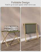 IBUYKE Luggage Rack for All Suitcase Sizes,Foldable Suitcase Stand,Metal Luggage Holder,Easy to Assemble for Bedroom Living Room Hotel,Gold TLR001G