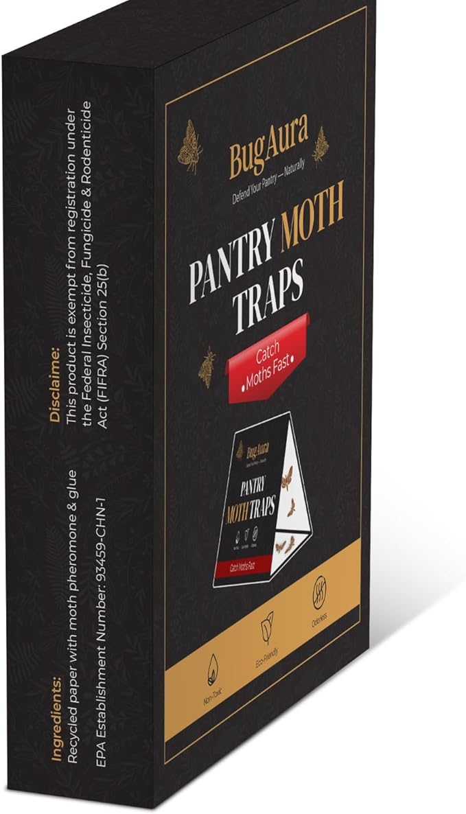 16 Pack Pantry Moth Traps for House Indoor – Advanced Red Line Formula Pantry Moth Traps with Pheromones Prime – Safe & Non-Toxic – Targets Indian Meal Moths & Other Pantry Moths