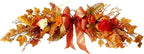 Artificial Fall Flower Swag Decor,27 Inch Autumn Decorative Floral Swag for Weeding,Artificial Silk Maple Leaf Flowers for Wall Home Front Door Decorations