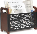 Magazine Holder,Wood Magazine Rack,Rustic Magazine File Holder,Magazine Storage Basket,Magazine Rack Floor,Farmhouse Magazine Organizer for Magazines,Books,Newspapers