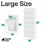 GORILLA GRIP Over the Door Shoe Organizer, 24 Large Breathable Mesh Pockets, Space Saving Hanging Storage Holder, Closet Rack Hanger Holds Up to 40 lbs, Hangs on Closets for Shoes, Accessories, White