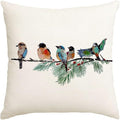 RABUSOFA Christmas Pillow Covers 20x20 Inch Birds Winter Decorations Christmas Throw Pillow Cases Xmas Outdoor Birds Decor Decorative Pillows for Couch Holiday Teal