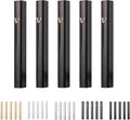 Pack of 5 Matte Black Aluminum Waterproof Mezuzah Case, Fit up to 5" / 12cm Mezuzah Scroll, with Embossed Gold SHIN, Easy Peel and Stick (Scroll Not Included)