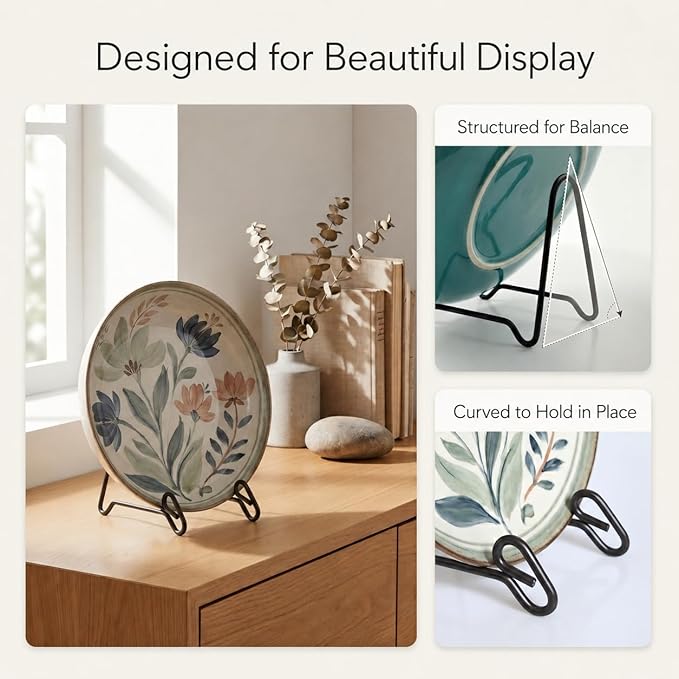 Artliving 2 Pack Display Stand Easel Iron Bowl Stands for Display Medium Deep Bowls, Platters and Deep Dishes