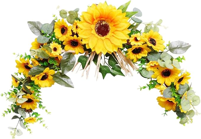 Generic Artificial Swag 23 Inch Wreath Garland for Outdoor Decoration?Garlands Front Door Wreath Home Decoration, Hanging Party Indoor Window Outdoor Lintel