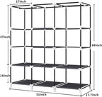 Portable Closet, 51 Inch Wardrobe Closet for Hanging Clothes with 2 Hanging Rods, 8 Storage Organizer Shelves for Bedroom, Durable and Easy to Assemble, Grey