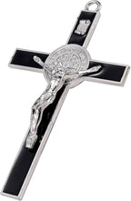 VINETEN Crucifix Wall Cross, Catholic Crosses with Black Enamel - Crucifix for Wall, Jesus Christian Wall Hanging Cross for Home Decor 4 Inch