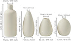 CEMABT Beige Ceramic Vase Set - 4 Small Unique Flower Vases for Centerpieces, Decorative Modern Vases for Home Decor