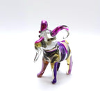 Goat Tiny Figurines Hand Blown Glass Art Animals Collectible Gift Home Décor (Marble Purple)