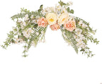 Faux Various Flowers Swag, Realistic Artificial Peony Floral Swag Hanging Arrangement for Home, Wedding, Party, Indoor Outdoor Arch Decor