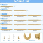 Closet Rods for Hanging Clothes, 17 to 69 Inch Heavy Duty Stepless Adjustable Closet Hanging Rod, 1.3 Inch Diameter Metal Closet Rod for Wardrobes Laundry Bedroom RV, Gold