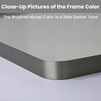 LOAAO 36X36 Inch Brushed Nickel Bathroom Mirror, Rounded Rectangle Silver Metal Frame Mirror, Brushed Nickel, Anti-Rust, Shatter Proof, Hangs Horizontally or Vertically