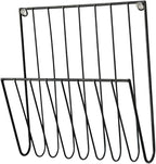 Black Wall Mounted Magazine Rack And File Holder – A Sturdy Iron Organizer For Mail, Letters, Folders, And Papers – Decorative For Home Office Or Study Room