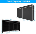 Ulif E13C Max Heavy Duty Closet Organizer System，Freestanding Clothing Racks for Hanging Clothes，Adjustable Garment Rack 86" W x16 D x77 H Hold 1100 lbs，Black Rack with Black Dustproof Cover
