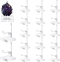 RattanView 16 Pcs Crystal Holder Easel Display Adjustable Metal Arm Display Stand with Acrylic Base Easel Rock Mineral Stand for Gemstone Fossils Geodes Mineral Agate Collection(Silver)