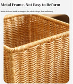 Woven Umbrella Stand with Removable Storage Basket, Umbrella Storage Rack with Water Tray, Entryway Umbrella Basket(Small)
