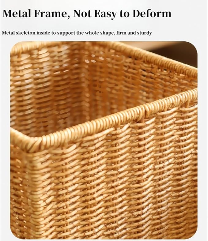 Woven Umbrella Stand with Removable Storage Basket, Umbrella Storage Rack with Water Tray, Entryway Umbrella Basket(Large)