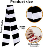 Christmas Wreath Sash for Front Door, Horizontal Striped Sash Black White Burlap Wreath Accessories Birthday Holiday Ribbon for Home Wedding Decorations