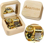 Sinzyo Anastasia-Once Upon a December Music Box Vintage Musical Boxs for Birthday Gift Valentine's Day Christmas Day(Musical Note Walnut Box)