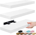 Sorbus Floating Shelves for Wall – 16 Inch Floating Shelf for Kitchen, Bedroom, Living Room, Bathroom, Home & Wall Decor - Mounted Bathroom Shelves with Invisible Brackets (White, 3 Pack)