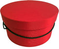 Sarah's Hat Boxes Classic Red Hat Box – 18.5" x 9.5" (Dia. x Ht.) Handmade in USA – Odorless Non-Toxic Adhesive, Cording Handle – Premium Storage for Hats & Accessories