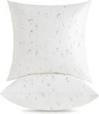 Oubonun 16x16 Outdoor Pillow Inserts (Pack of 2) - Square Waterproof Throw Pillow - Decorative Throw Pillows Insert for Couch Sofa Bed Patio Furniture - White Pillows