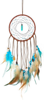 MEXIDAWN DIY Feather Dream Catcher Kits Turquoise Wall Hanging Boho Decor Handmade Dream Catcher for Adults，Round