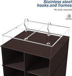 Libeder Hanging Shoe Organizer for Closet, Hanging Closet Organizers 20 Section Shoe Shelves, Space Saving Shoe Holder & Storage, Coffee, 12''W×12''Dx 50''H