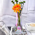 Aoderun Flower Vase for Decor 10" Clear Glass Vase for Centerpieces Large Vases for Flowers Dried Flower Home Decor Living Room Kitchen Office Wedding(Iridescent Clear)