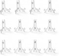 Artliving 3" Clear Plastic Stand Cookie Holder Display Stand Place Card Holder Display Easels at Weddings, Birthday Party(24 Pack)